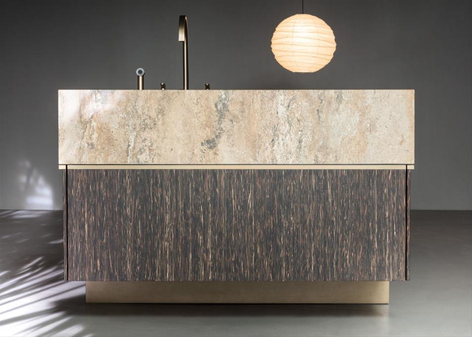 Ratio Dada contemporary modular kitchen Vincent Van Duysen sink Rapolano marble island top